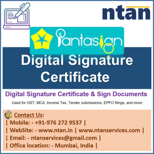 Pantasign Digital Signature Certificate Without Token